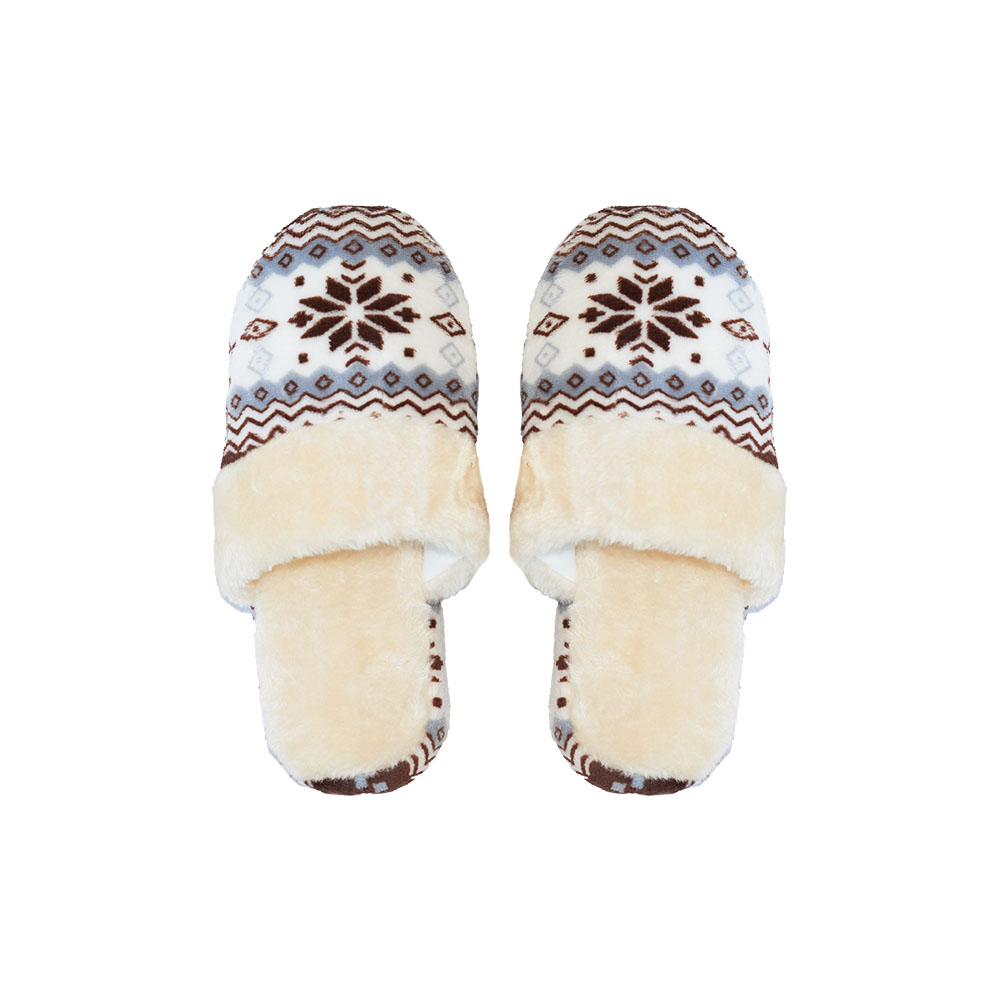 Women home slippers 37-39 white/brown